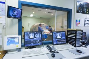 MRI machine and screens stock image Image of xray patient 24836859