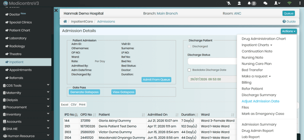 Centralized Inpatient Dashboard