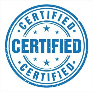 Certified retro grunge blue isolated stamp on white background simple blue certificate logo