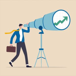 Business and investment vision to see ahead future return or ability to see opportunities for work