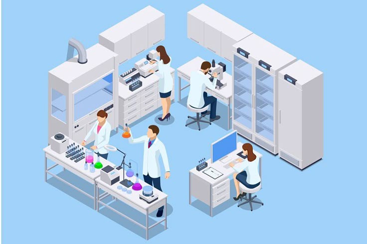 Isometric chemical laboratory