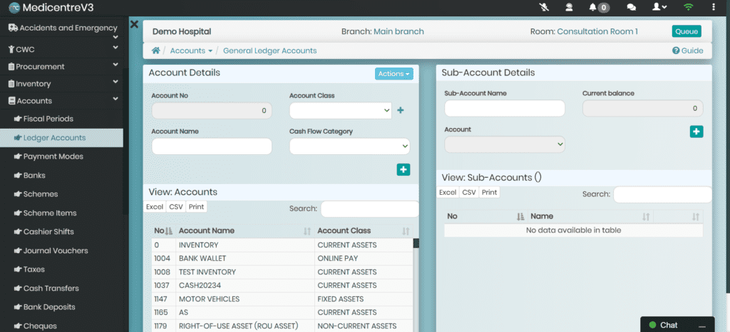 structured charts of accounts