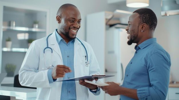 A friendly doctorpatient consultation Premium AI generated image